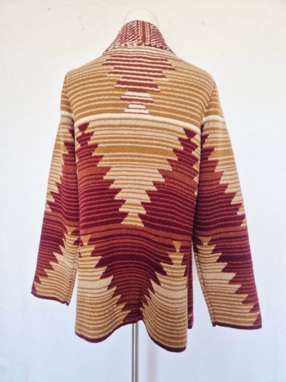 NWoT Cotton & Rye Southwestern Aztec Concho Cardigan Pocket Brown Red - Picture 7 of 13